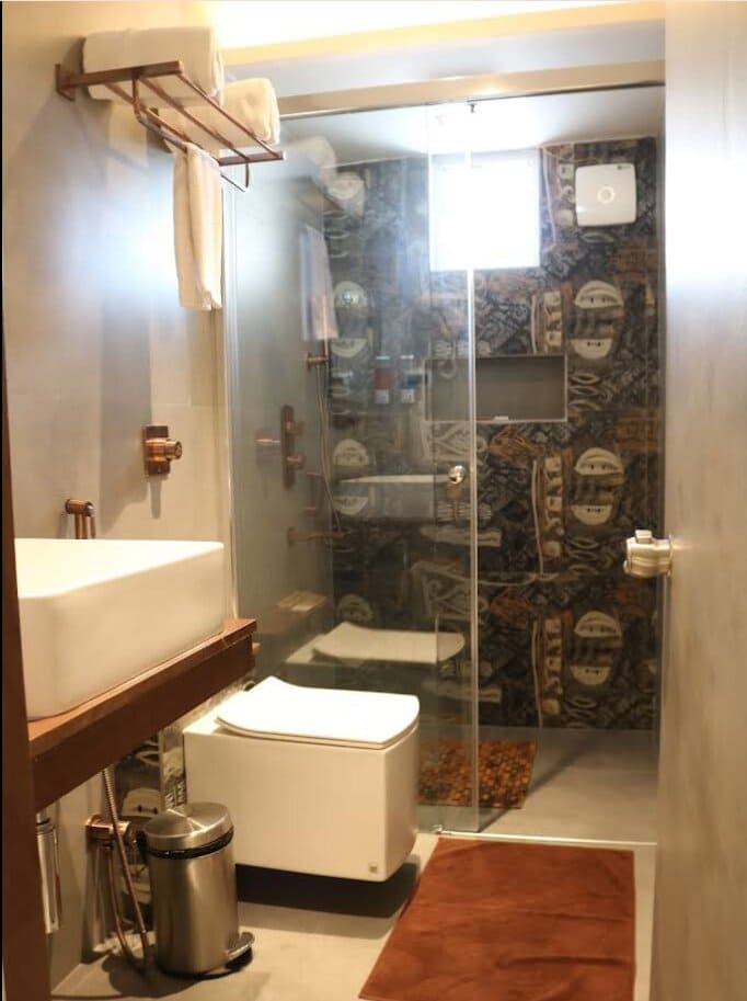 Modern bathroom at Hotel Ocean Blue hotel in Visakhapatnam