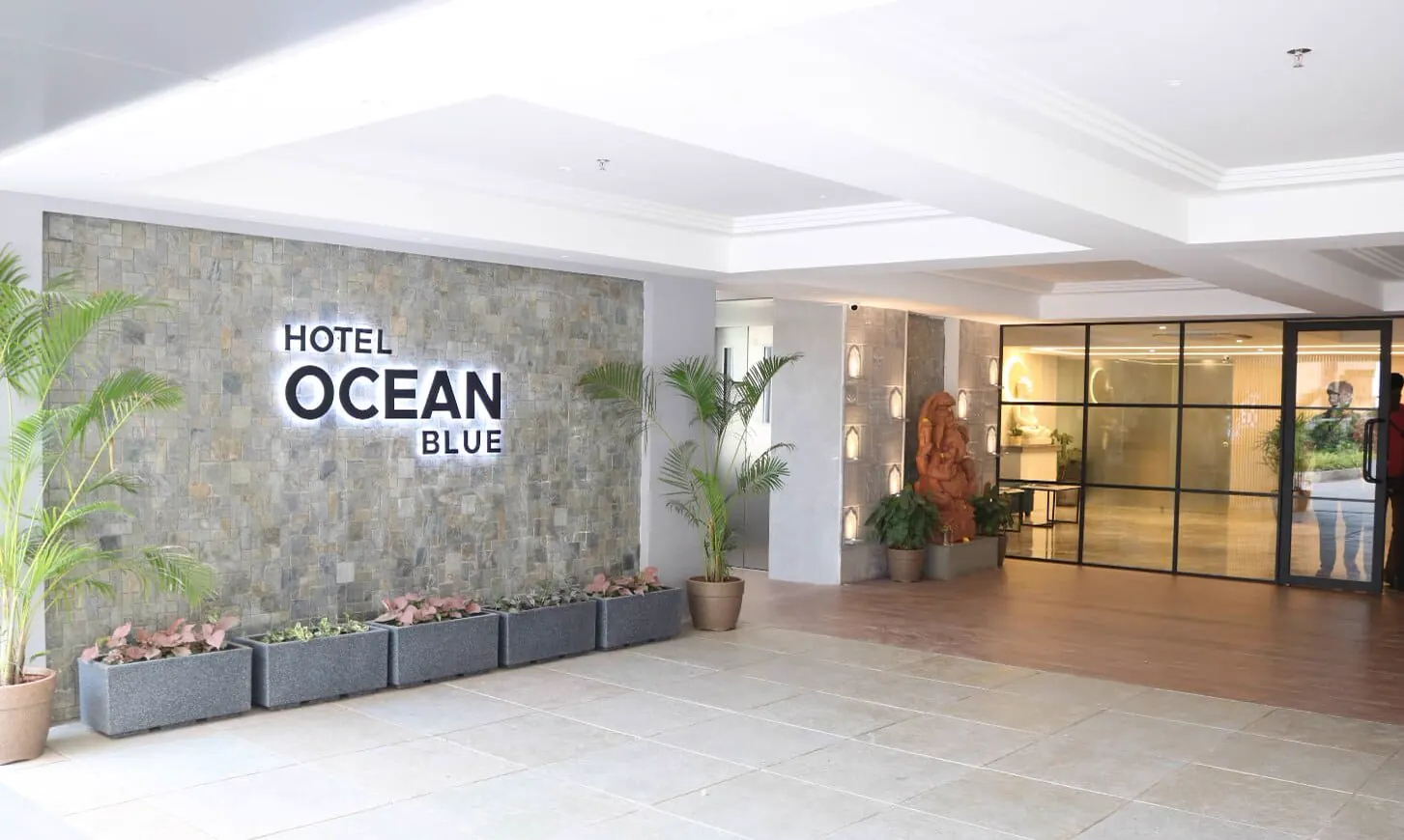 Hotel Ocean Blue entrance near RK Beach Visakhapatnam