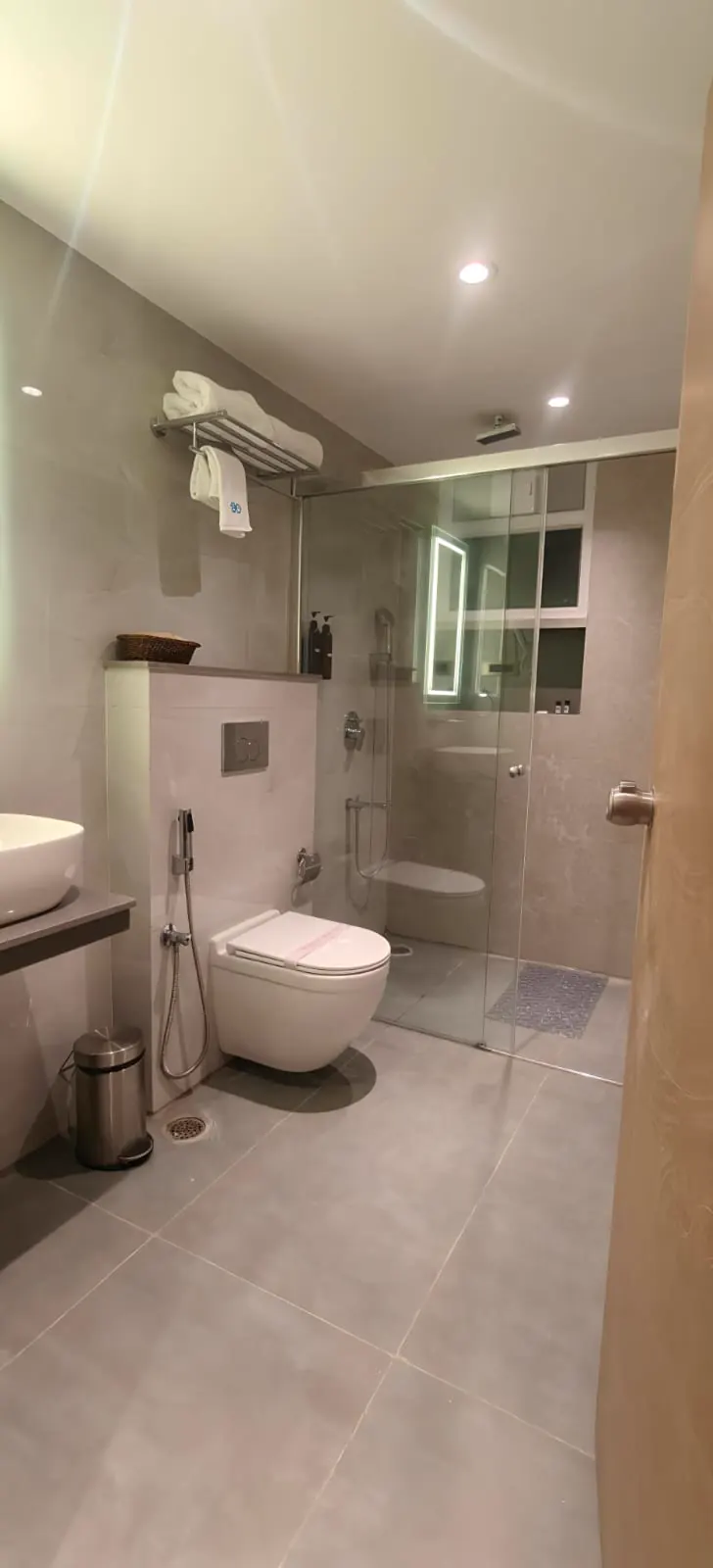 Modern bathroom at Hotel Ocean Blue hotel in Visakhapatnam